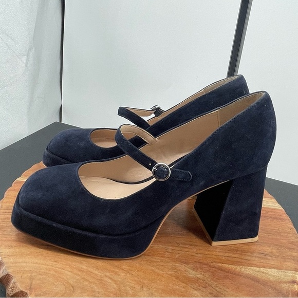 Charles David Womens Vivianna blue platform Mary Jane heels Pumps Size 9 - Picture 3 of 8
